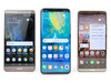 Da sinistra a destra: Huawei Mate 9, Mate 20 Pro e Mate 10 Pro.
