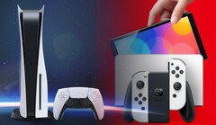 Il prezzo della PS5 potrebbe essere cambiato per riflettere un eventuale successo di vendite della Nintendo Switch OLED. (Fonte immagine: Sony/Nintendo - modificato)