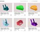 6 dei 7 modelli stampabili in 3D attualmente disponibili di Philips