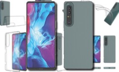 Le custodie protettive hanno apparentemente rivelato il design finale del Sony Xperia 1 IV. (Fonte immagine: TVCMall - modificato)