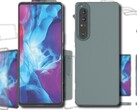 Le custodie protettive hanno apparentemente rivelato il design finale del Sony Xperia 1 IV. (Fonte immagine: TVCMall - modificato)