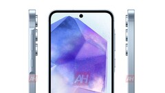 Un rendering di &quot;Galaxy A55&quot;. (Fonte: Android Headlines)