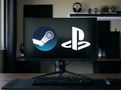 I loghi di Steam e PlayStation vengono visualizzati sul monitor del PC