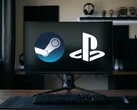 I loghi di Steam e PlayStation vengono visualizzati sul monitor del PC