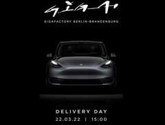 Gli inviti ufficiali all&#039;evento del giorno di consegna della Tesla Model Y sono già stati inviati (Immagine: Electrek)