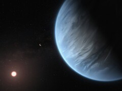 Illustrazione artistica raffigurante un esopianeta e una stella.