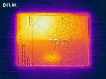 Distribuzione del calore del lato frontale del dispositivo sotto sforzo