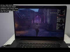 Star Wars Outlaws funziona su un MacBook Pro M3 Max utilizzando Crossover Preview e Game Porting Toolkit 3.0 tramite la traduzione D3DMetal su macOS Tahoe (Fonte immagine: YouTube/Andrew Tsai)