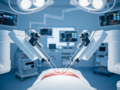 Un&#039;immagine illustrativa del robot chirurgico al lavoro (Fonte: immagine generata dall&#039;AI)