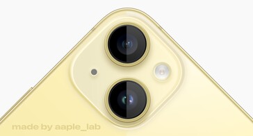 L'iPhone vaniglia serie 14 nel suo presunto nuovo colore primaverile. (Fonte: @aaple_lab via Twitter)