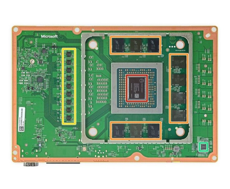 La scheda madre di Xbox Series X mostra l'APU AMD al centro (Fonte immagine: iFixit)