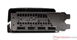 Porte esterne della XFX Speedster QICK 308 Radeon RX 7600 Black Edition