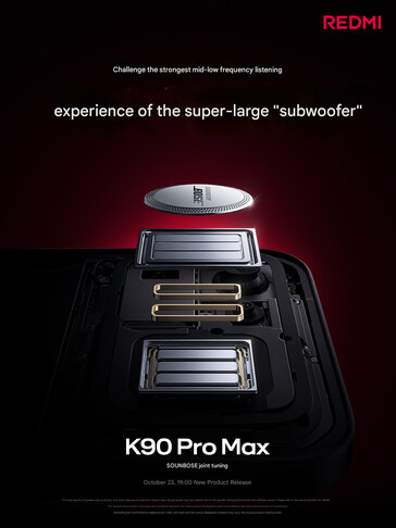 Il woofer indipendente del Redmi K90 Pro Max (Fonte immagine: Xiaomi - traduzione automatica)