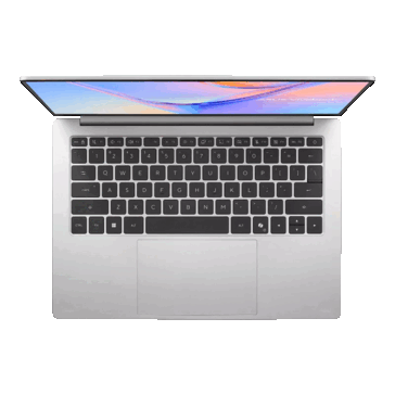 Asus Vivobook S14 visto dall'alto con la tastiera e il touchpad