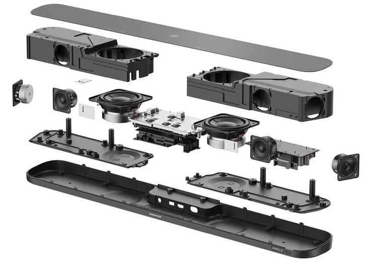 L'Ambeo Mini ospita quattro altoparlanti full-range e due subwoofer (Fonte: Sennheiser via DigitalTrends)