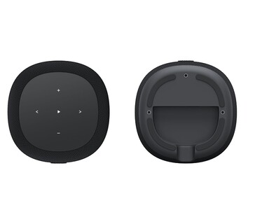 Controlli touch del pannello superiore di WiiM Sound Lite e area di montaggio inferiore (fonte: WiiM)