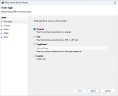 Scegliere il programma