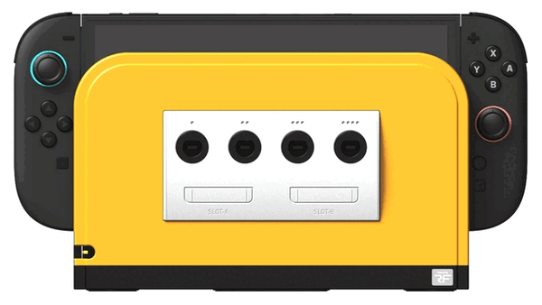L'adattatore BattleDock avrà dei frontalini sostituibili. (Fonte: Retro Fighters/Kickstarter)