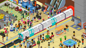 Un'immagine che mostra una stazione della metropolitana in Overcrowd: A Commute 'Em Up. (Fonte: Steam)