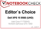 Editor's Choice Award Aprile 2017: Dell XPS 15 9560 (UHD)
