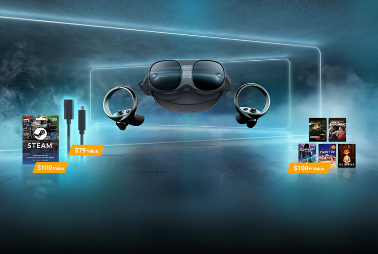 Vive pubblicizza il suo nuovo bundle XR Elite PC VR. (Fonte: HTC)