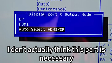 Opzione BIOS porta ibrida sul mini PC (fonte immagine: Jon Bringus su YouTube)