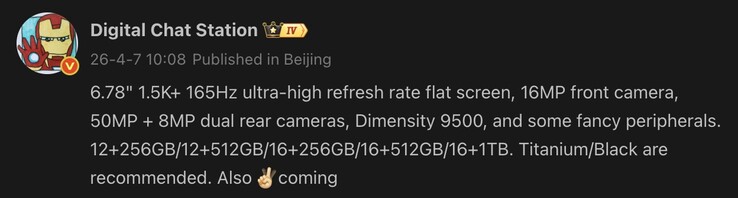 Specifiche trapelate del potenziale OnePlus Ace 6 Ultra.