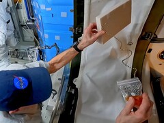 Lo YouTuber scientifico Steve Mould ha rivisitato l'effetto fontana a catena che ha scoperto - questa volta a bordo della ISS, con l'aiuto dell'astronauta Don Pettit. (Fonte: Steven Mould)