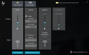 Controlli VOIP diretti nel software B & O