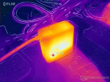 L'adattatore CA supera i 50 C quando gestisce carichi impegnativi