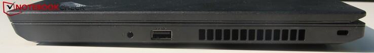 A destra: porta audio combinata (plug), USB-A 3.0, Kensington