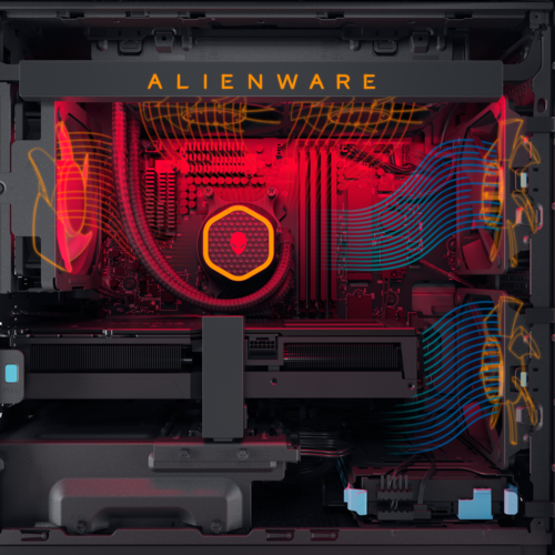 Alienware Aurora R15 pannello laterale trasparente (immagine via Dell)