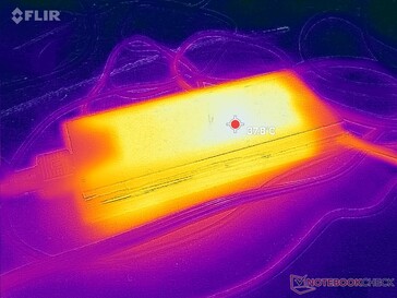 L'adattatore CA può raggiungere oltre 38 C quando si utilizzano carichi impegnativi per periodi prolungati