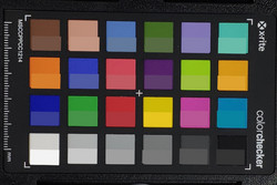 ColorChecker: La metà inferiore di ogni riquadro mostra il colore di riferimento.
