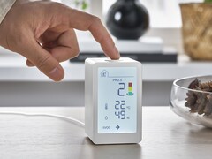 Il sensore intelligente di qualità dell&#039;aria VINDSTYRKA di IKEA può essere collegato ad altri prodotti per la casa intelligente. (Fonte: IKEA)