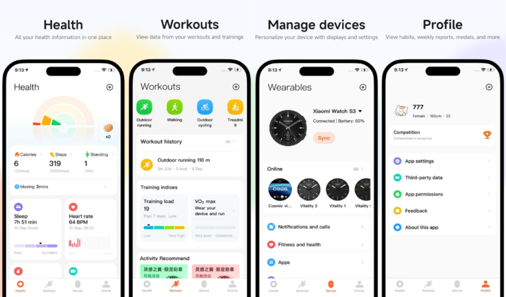 La nuova app Xiaomi Mi Fitness. (Fonte: Xiaomi)