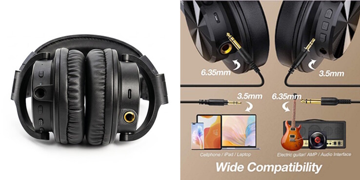 Le cuffie OneOdio Fusion A70 Gen 2 possono collegarsi in modalità wireless o tramite cavo alle sorgenti audio.