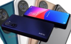 Un concept render del Redmi K50 Pro fatto dai fan ha un alloggiamento per la fotocamera simile a quello del Huawei P50 (sfondo). (Fonte immagine: Easy Access Tech/Pocket-lint - modificato)