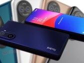 Un concept render del Redmi K50 Pro fatto dai fan ha un alloggiamento per la fotocamera simile a quello del Huawei P50 (sfondo). (Fonte immagine: Easy Access Tech/Pocket-lint - modificato)
