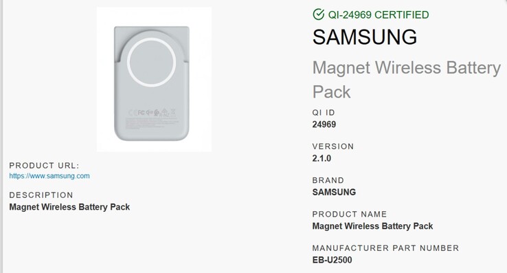 L'imminente batteria wireless Samsung Magnet e i dettagli Qi2. (Fonte: Wireless Power Consortium)