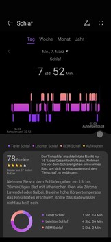 L'app Salute mostra un'analisi grafica dettagliata del sonno.