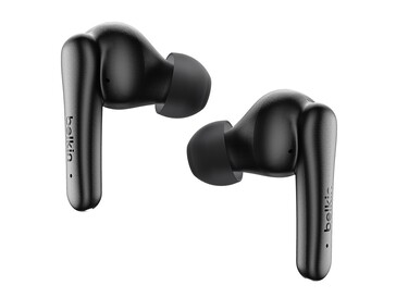 Gli auricolari SoundForm Rhythm ANC hanno un design a stelo. (Fonte: Belkin)