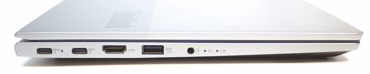 2x USB Tipo C con PowerDelivery e DisplayPort; HDMI, USB Tipo A (3.2 Gen 1); cuffie da 3,5 mm
