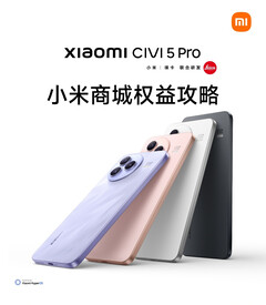 Lo Xiaomi Civi 5 Pro sarà disponibile in quattro colori. (Fonte immagine: Xiaomi)