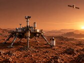 Concept art della missione cinese Tianwen-3, che mira a riportare sulla Terra campioni di roccia e suolo marziani.