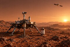 Concept art della missione cinese Tianwen-3, che mira a riportare sulla Terra campioni di roccia e suolo marziani.