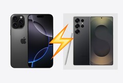 Il Samsung Galaxy S25 Ultra ha dato filo da torcere all&#039;iPhone 16 Pro Max nel test di velocità di PhoneBuff. (Fonte immagine: Apple, Samsung, modificato)