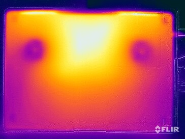 Temperature superficiali della prova di stress (in basso)