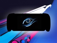 Una silhouette di un palmare con il logo Gigabyte. (Fonte immagine: Gigabyte - modificato) 