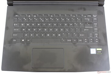La stessa disposizione della tastiera con caratteri quasi identici a quelli dell'MSI GS65